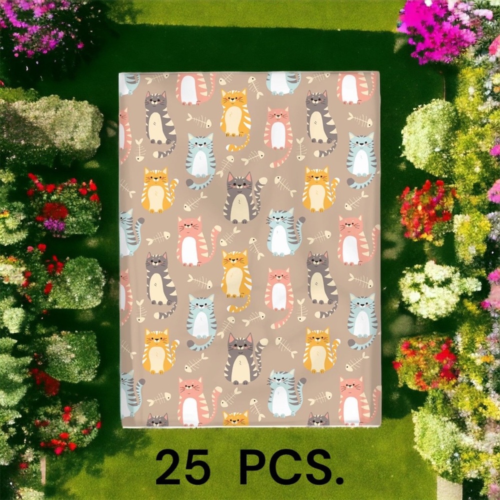 25 10X13 Poly Mailers, Cats and Fish Bones Shipping Envelopes PRICE IS FIRM - Picture 7 of 8